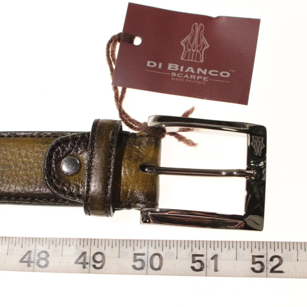 Di Bianco NWT Cut to Size Dress Belt In Green Pebbled Leather One Size
